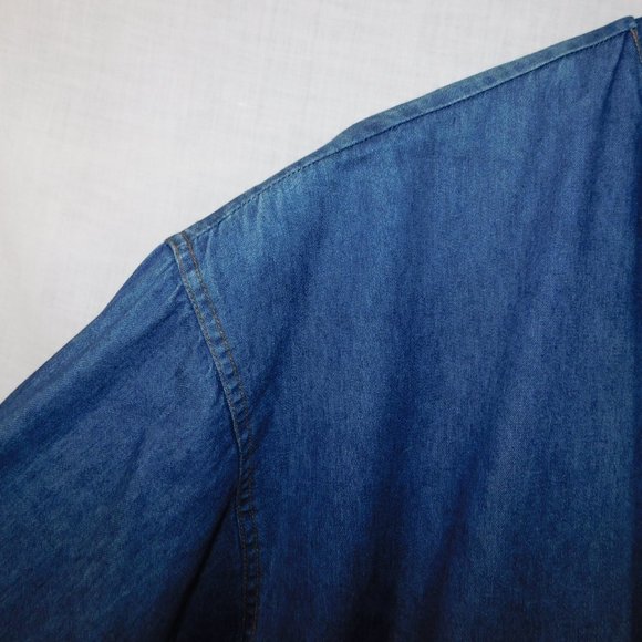 VTG 90s ELLE SPORT Womens 12 Denim Chambray Light Work chore Casual Jacket - Picture 9 of 14
